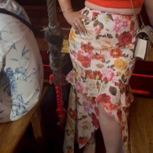 Fashion Nova Floral Print Top and Skirt Set